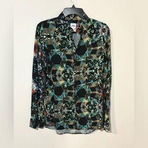 ZARA Men’s Slim Fit Geometric Print Shirt – Size M